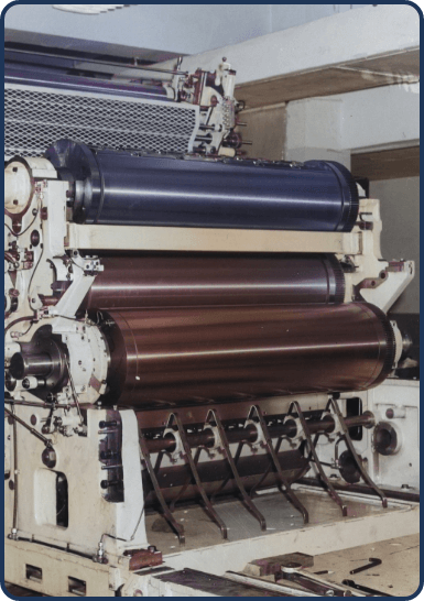 A printing press.